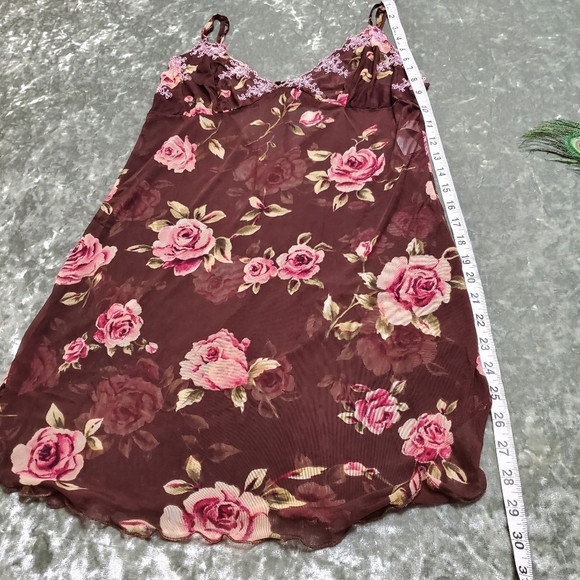 Avon Rose Print Sheer Slip - Picture 4 of 7